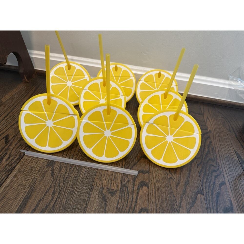 Lemon Shaped Tumbler Sipper Cups (8) NEW